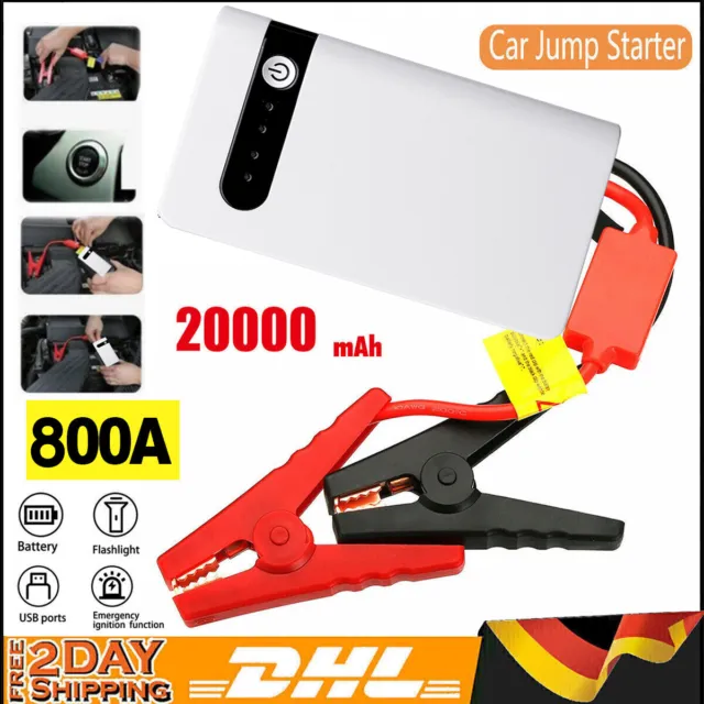 20000Mah 800A Powerbank Auto Kfz Starthilfe Jump Starter Emergency Powerbank Pkw