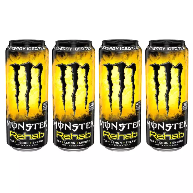 Monster Rehab Tea Et Limonade Énergie Drink Avec Taurine 500ml 4er Paquet