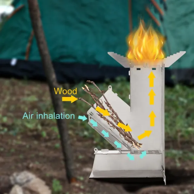 Poêle à bois de chauffage à fusée compact en acier inoxydable idéal pour la