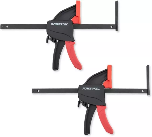 POWERTEC 71423 Tracksaw Bar Clamps, 8-3/4 Inch – 2 Pack,Red, Black