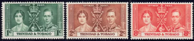 1937 Trinidad & Tobago SC# 47-49 - Coronation Issue - M-HR