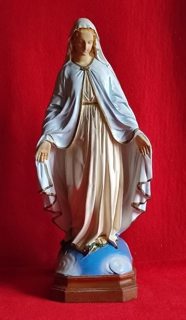 STATUE VIERGE MARIE Miraculeuse Notre Dame De La Medaille En Platre ...