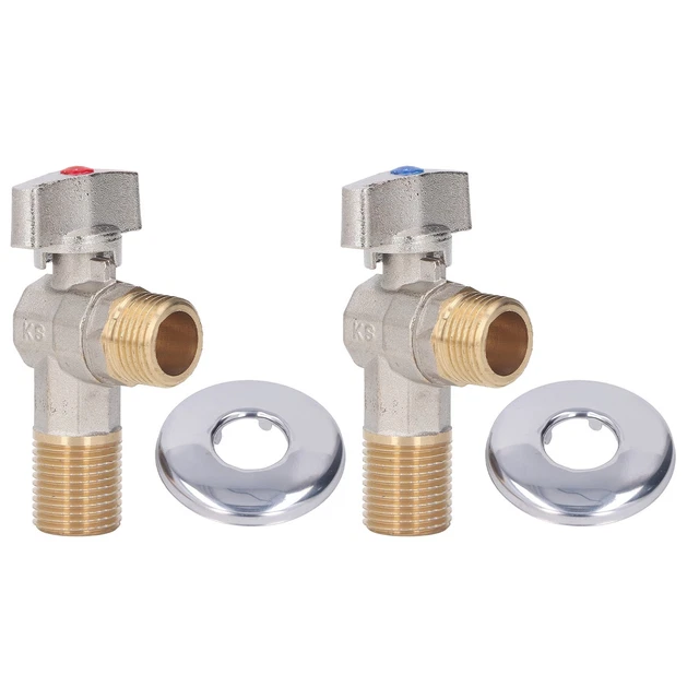 Threaded Angle Stop G1/2 THREAD BRASS Valve Large Cold Hot Water Angle Stop Valve $20.36 ...