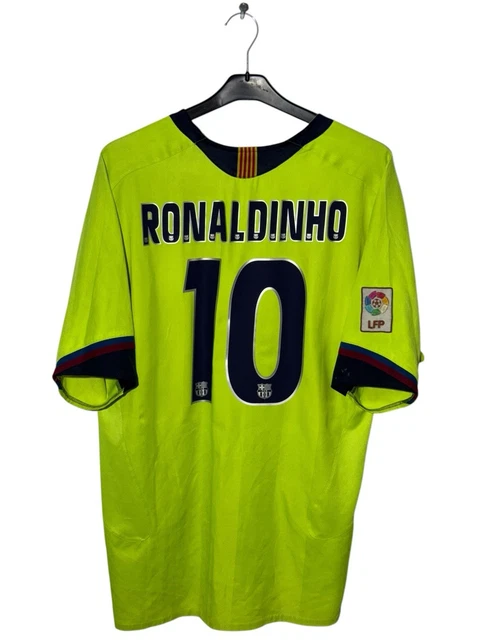Maillot FC Barcelone Extérieur 2004-2005 – Nike – N°10 Ronaldinho – Taille M