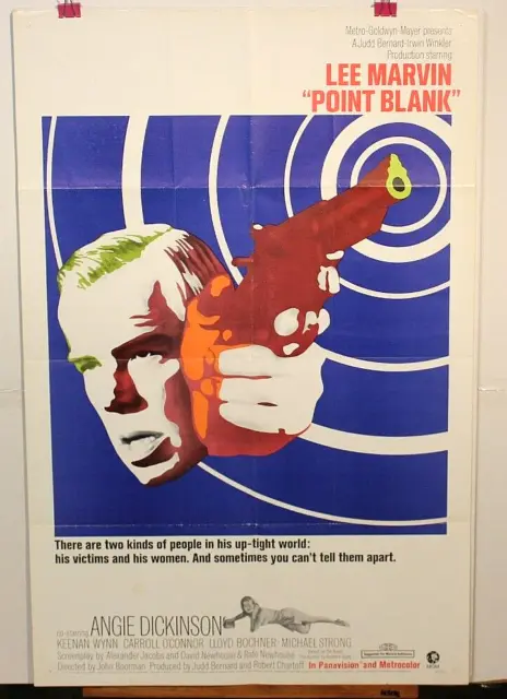 ORG MOVIE POSTER POINT BLANK 1sh 1967 cool art of Lee Marvin, & Angie Dickinson