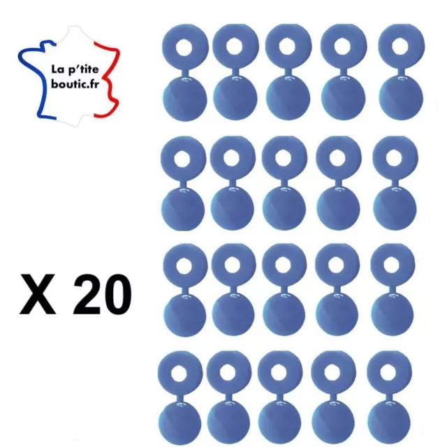 20 capuchons caches vis rivets BLEU plaque immatriculation voiture moto scooter