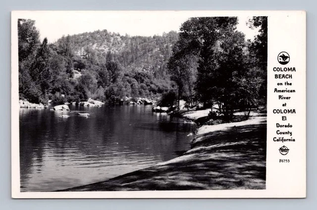 Coloma Beach on American River RPPC Vintage El Dorado County Frashers Photo 40s