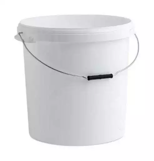 Pack of 5 x 30 Litre White Round Bucket with Lid & Metal Handle