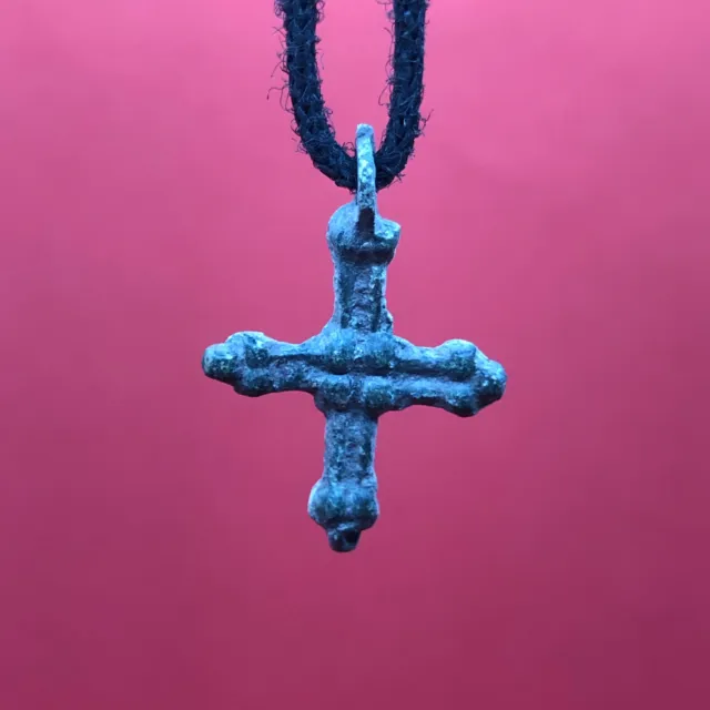 Ancient Bronze Antique Pendant Cross 10-12 century Vikings Kievan Rus Amulet
