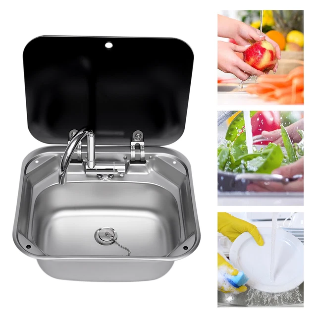 RV Camping Spüle Bausatz mit Wasserhahn Spülbecken Waschbecken Set for Wohnmobil