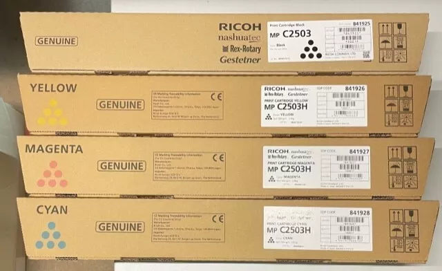 Ricoh Toner Satz MP C2503 841925-841926-841927-841928 Yellow Magenta Cyan Black