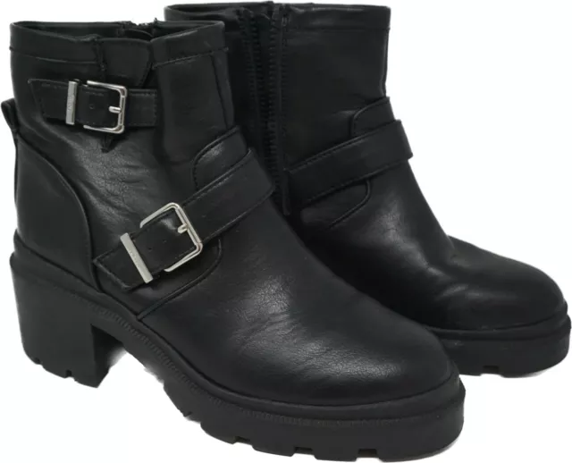 Circus by Sam Edelman Sinead black combat biker platform Zip up boots Size 9 M