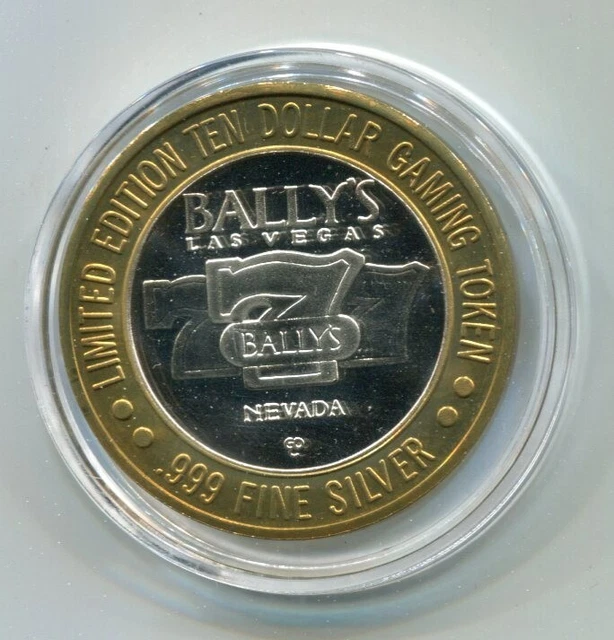 Bally's Casino Limited Edition Ten Dollar Gaming Token .999 Fine Silver