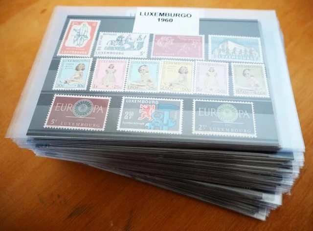 1960 Luxemburg; 50 kompl.Jahrgänge mit MiNr. 643/46 & 690/92, **/MNH, ME 1040,-