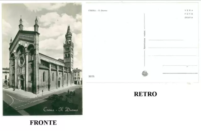 Cartolina Bianco E Nero Lombardia Crema Il Duomo Non Viaggiata