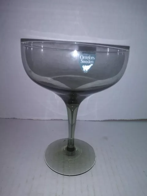 Orrefors Sweden RHAPSODY SMOKE Martini Glass