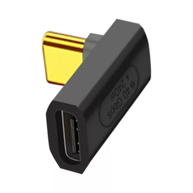 Adaptador USB C macho a hembra ángulo de 90 grados 240W Sincro 40Gbps Vídeo 8K