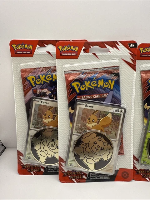 POKÉMON TCG Destined Rivals Coin Booster Blister Pack Eevee & Zarude 4 ...