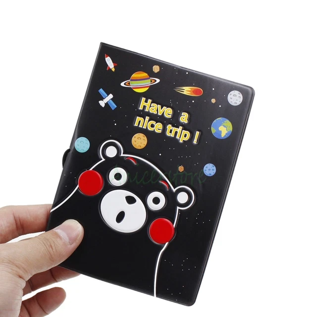 Cute Bear Kumamon 3D Passport Holder Protect Cover Visa ID Card Document Case