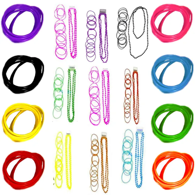 NEON UV BRIGHT GEMS GUMMIES WRISTBAND SHAG JELLY 80's BAND BANGLE BRACELETS