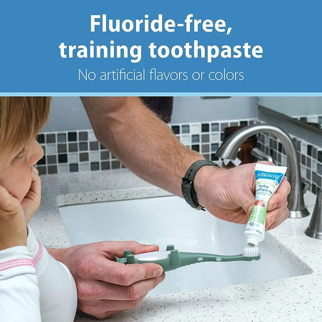 Dr. Brown’ Infant-To-Toddler Training Toothbrush Set Fluoride-Free Paste