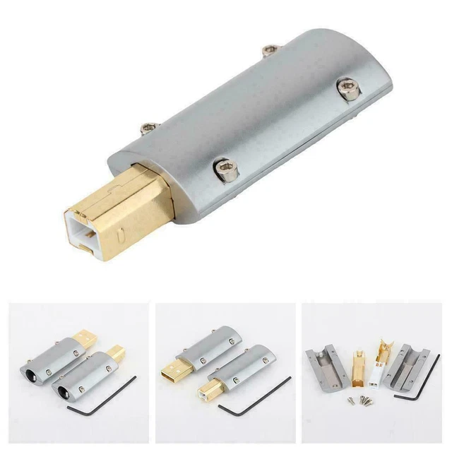 HIGH-END 24K Gold Plated USB2.0 Plugs USB A, USB B N9P0 Connector DIY Hi K1X6