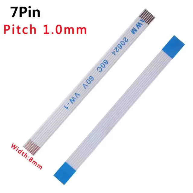 Pitch 1.0mm 7-Pin 7P FFC/FPC Flexible Flat Cable 80C 60V 50mm-3000mm Width: 8mm