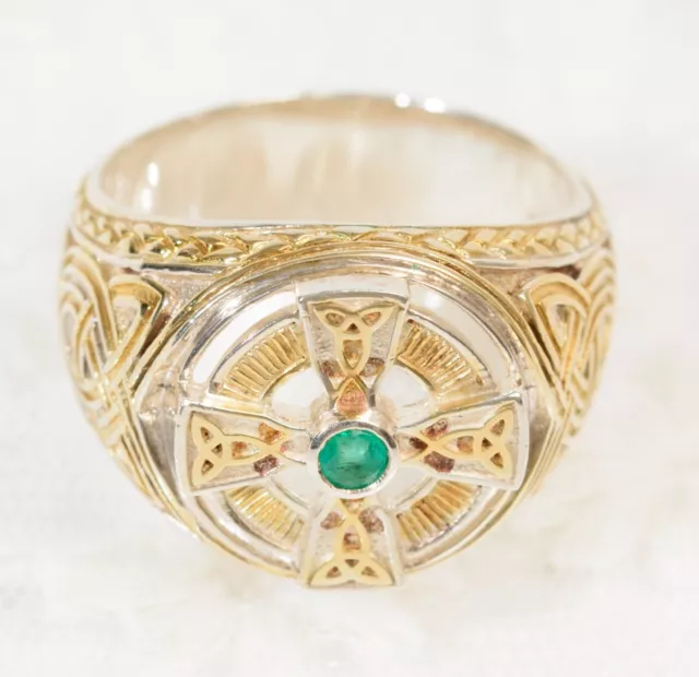 VINTAGE FRANKLIN MINT Emerald Isle Irish Celtic Cross Sterling Silver ...
