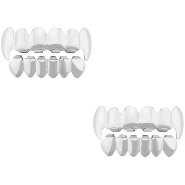 2 Sets Canine Tooth Grill Hip Hop Teeth Top and Bottom Punk