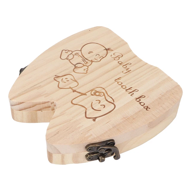 Teeth Storage Wooden Box Baby Tooth Keepsake Collecting Box Infants Kids Save &