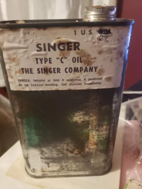 SINGER Type "C" Oil. The Singer Company FULL UNOPENED CAN
