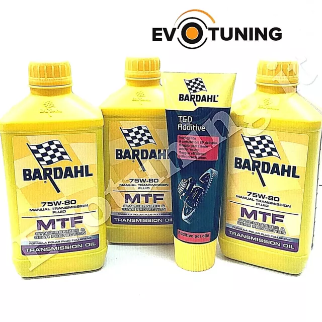 3 Litres Huile Transmission Bardahl Mtf 75W80 GL4 Manuels De + Additif T&d