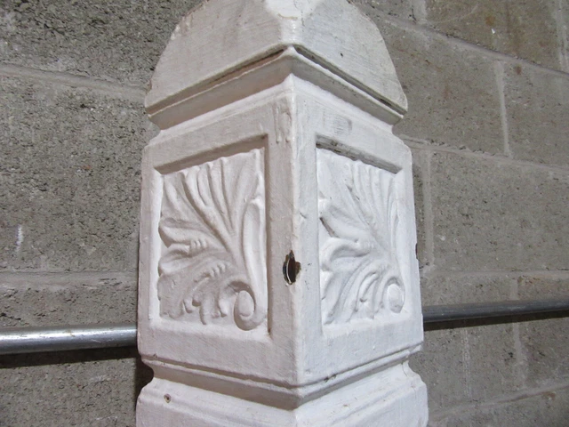 ~ Antique Carved Oak Newel Post 57 Tall 1 Of 2 ~ Architectural Salvage ~ 3