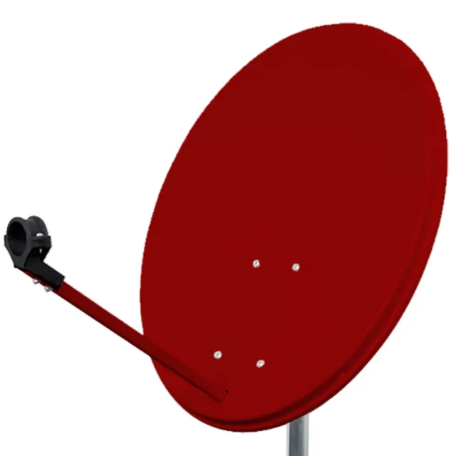 60 cm Sat Satelliten Schüssel Spiegel Stahl Anlage Antenne 4K UHD HD ziegel rot