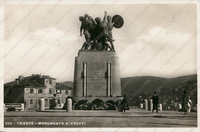 1936 TRIESTE Monumento ai Caduti Cartolina fotografica animata