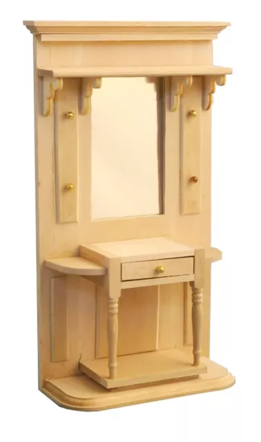 Natural Finish Hall Stand Tumdee 1:12 Scale Doll House Miniature Furniture 199