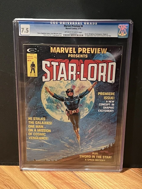 MARVEL PREVIEW # 4 PRESENTS STAR-LORD (MARVEL 1976)KEY-ORIGINS/1S App CGC 7.5