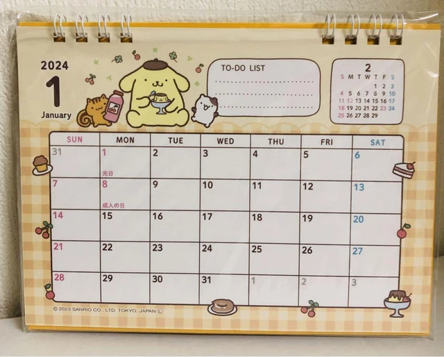 POMPOMPURIN 2024 DESKTOP Calendar Sanrio 35.07 PicClick