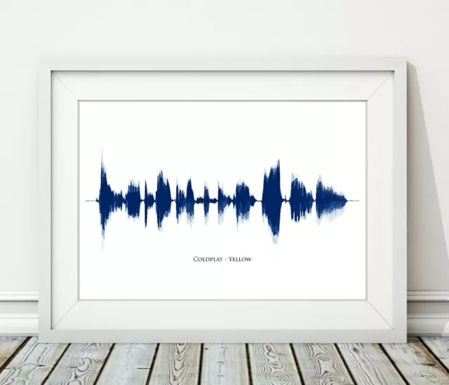 Coldplay - Yellow - Sound Wave Song Art Poster Print - Sizes A4 A3