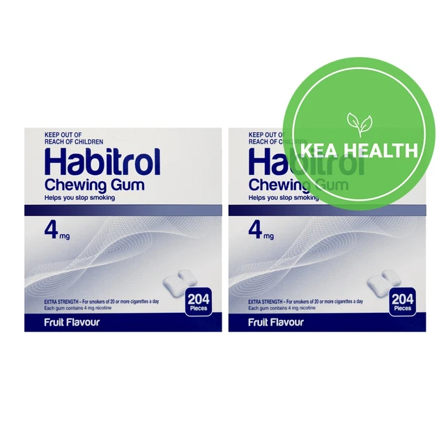 Habitrol Nicotine Gum 4mg FRUIT 408 pieces 2 New BULK Box Size- QUIT Smoking Now