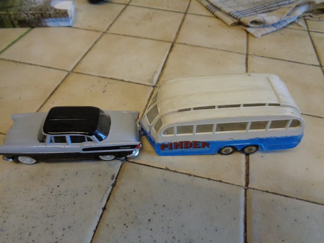 SIMCA CHAMBORD ET Caravane Henon Bordeaux/Crème Norev 1/43 Made In