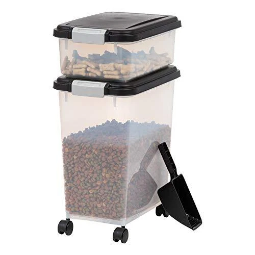 IRIS USA 3-Piece Airtight Food Storage Container Combo with Scoop for Black