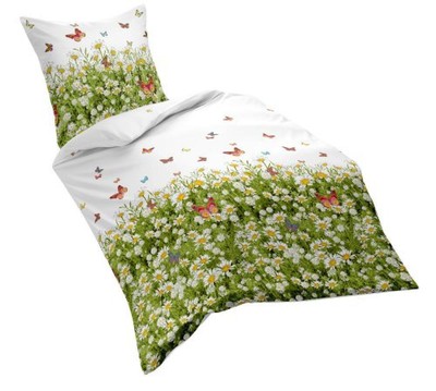 Bierbaum Multicolore 135 cm x 200 cm Set Copripiumino singolo e federa in raso 
