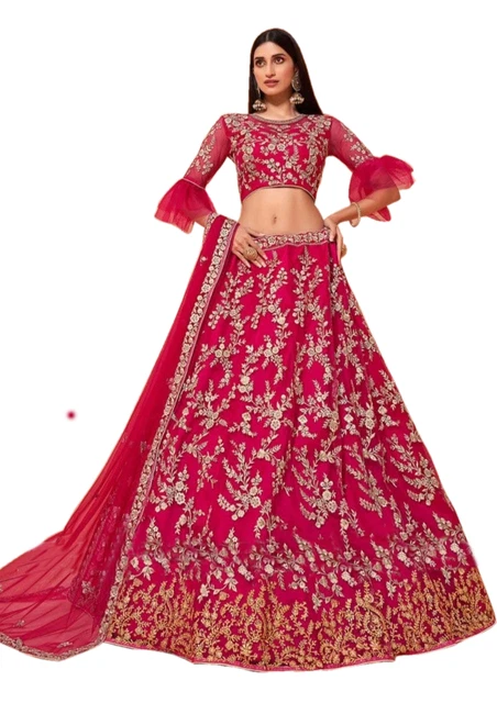Traditional Indian Designer Lengha choli Wedding Party Wear Embroidered Design