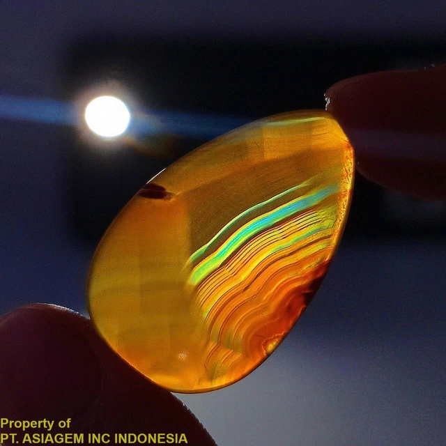 13ct 'A' Grade Rainbow IRIS AGATE ~Multi-Color Fire~ 1-of-a-kind ~100% Natural