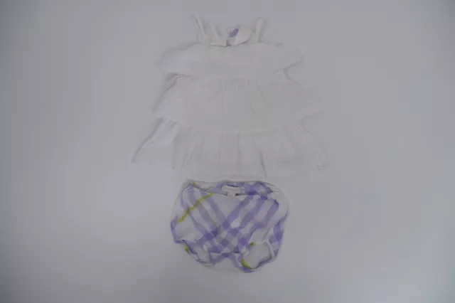 Burberry baby girls outfit, set, size age 3m months, 60cm, white, VGC