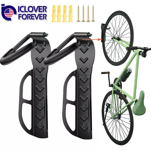 1/2Pack Bike Rack Wall Mount Hook Hanger Hanging For Garage Bicycle Heavy Duty