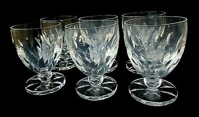 6 Verres à Vin blanc  " Bocage " cristal * Lalique moulé 1977 taillé 
