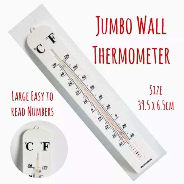 Indoor Outdoor Jumbo Thermometer Temperature Wall Hanging Room Sensor 40cm