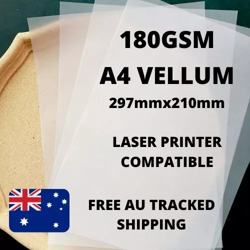 180GSM TRANSLUCENT VELLUM A4 THICK LASER PRINTER COMPATIBLE (20pkt)